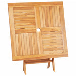 HKH Mesa de Jardim Dobrável 85x85x76 Cm Madeira de Teca Maciça - Marrom