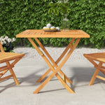 HKH Mesa de Jardim Dobrável 85x85x76 Cm Madeira de Teca Maciça - Marrom