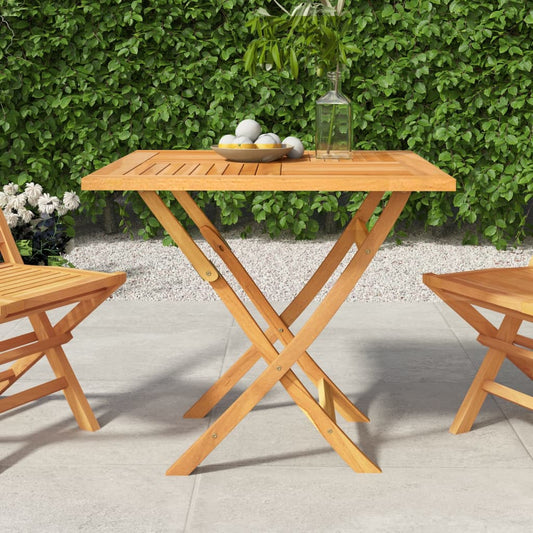 HKH Mesa de Jardim Dobrável 85x85x76 Cm Madeira de Teca Maciça - Marrom