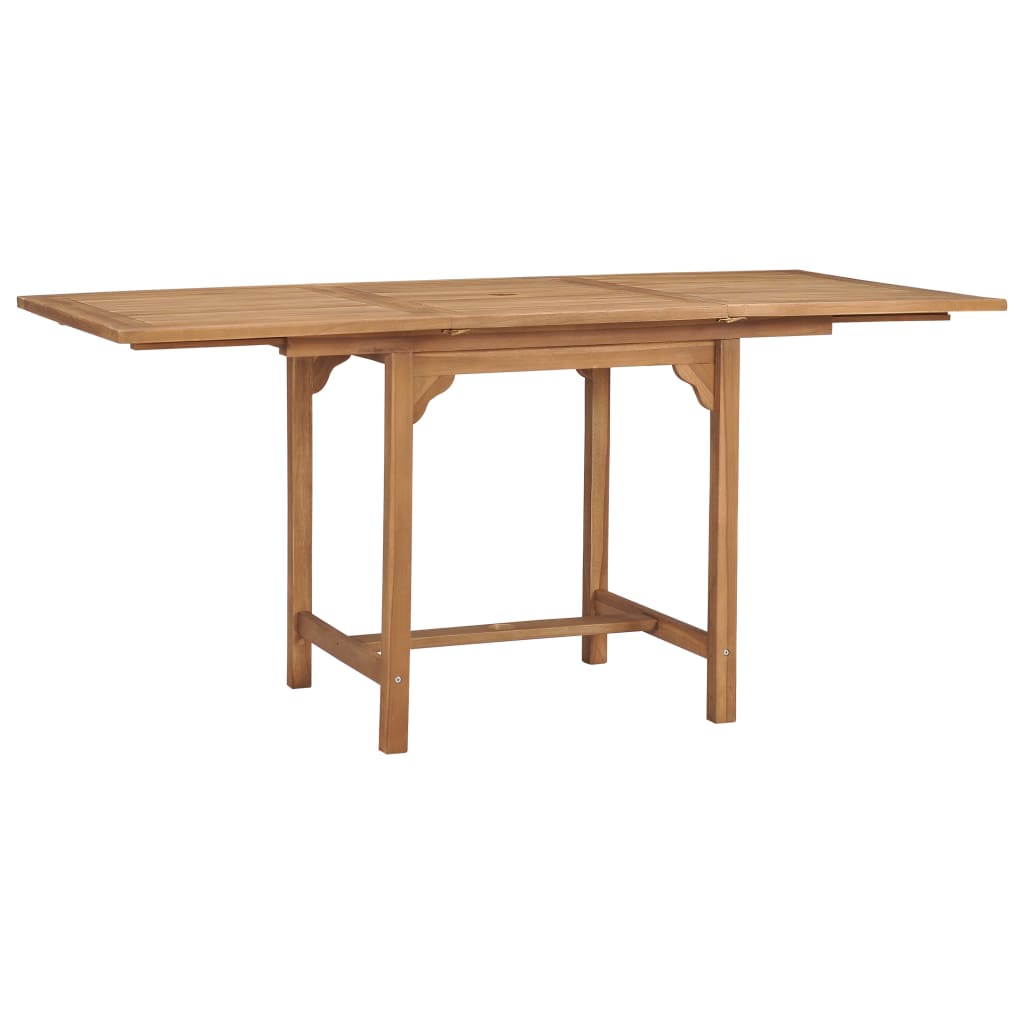 HKH Mesa de Jardim Extensível (110-160)x80x75cm Madeira Teca Maciça - Marrom