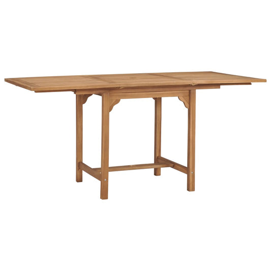 HKH Mesa de Jardim Extensível (110-160)x80x75cm Madeira Teca Maciça - Marrom