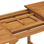 HKH Mesa de Jardim Extensível (110-160)x80x75cm Madeira Teca Maciça - Marrom