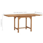 HKH Mesa de Jardim Extensível (110-160)x80x75cm Madeira Teca Maciça - Marrom
