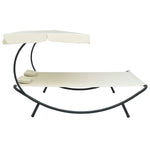 HKH Espreguiçadeira Com Toldo E Almofadas Branco Nata - Creme