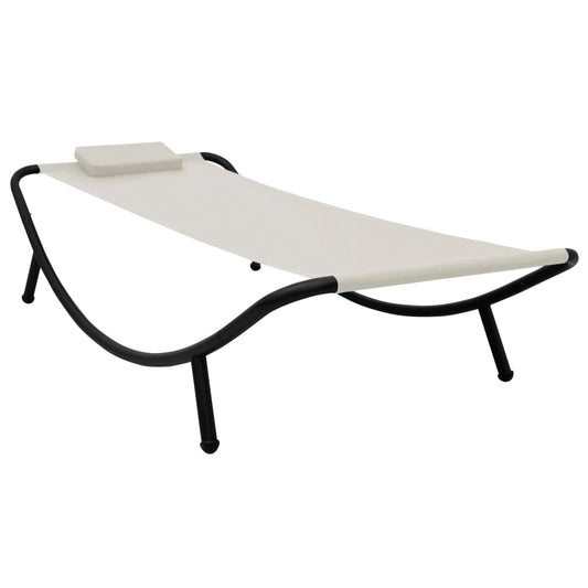 HKH Espreguiçadeira De Jardim Aço - Creme
