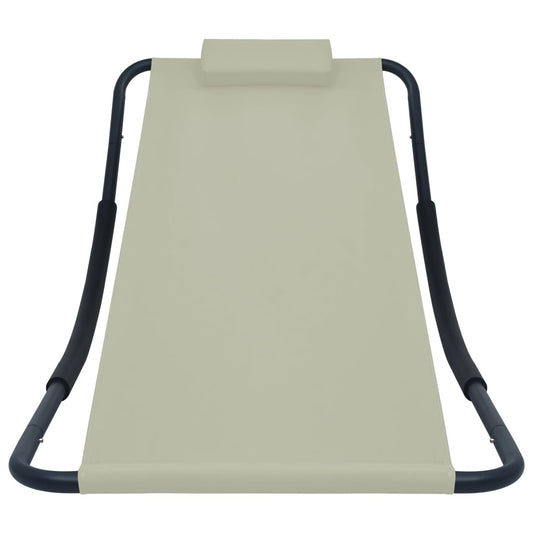 HKH Espreguiçadeira De Jardim 200x90 Cm Aço - Creme