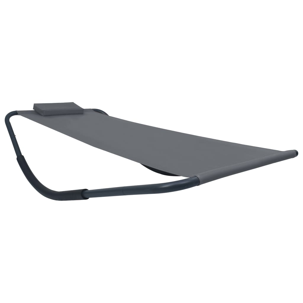 HKH Tumbona de jardín 200x90 cm acero gris - Gris