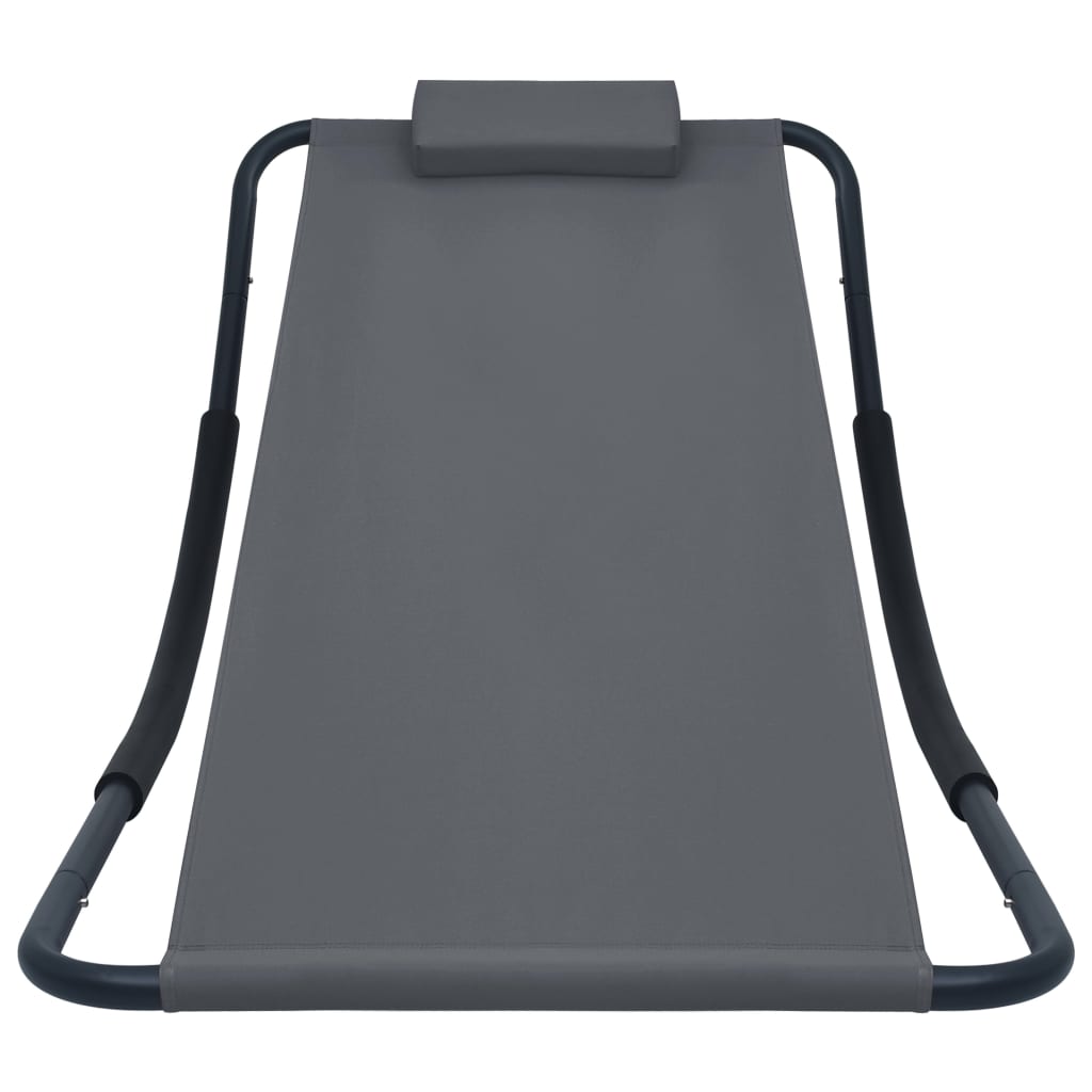 HKH Tumbona de jardín 200x90 cm acero gris - Gris
