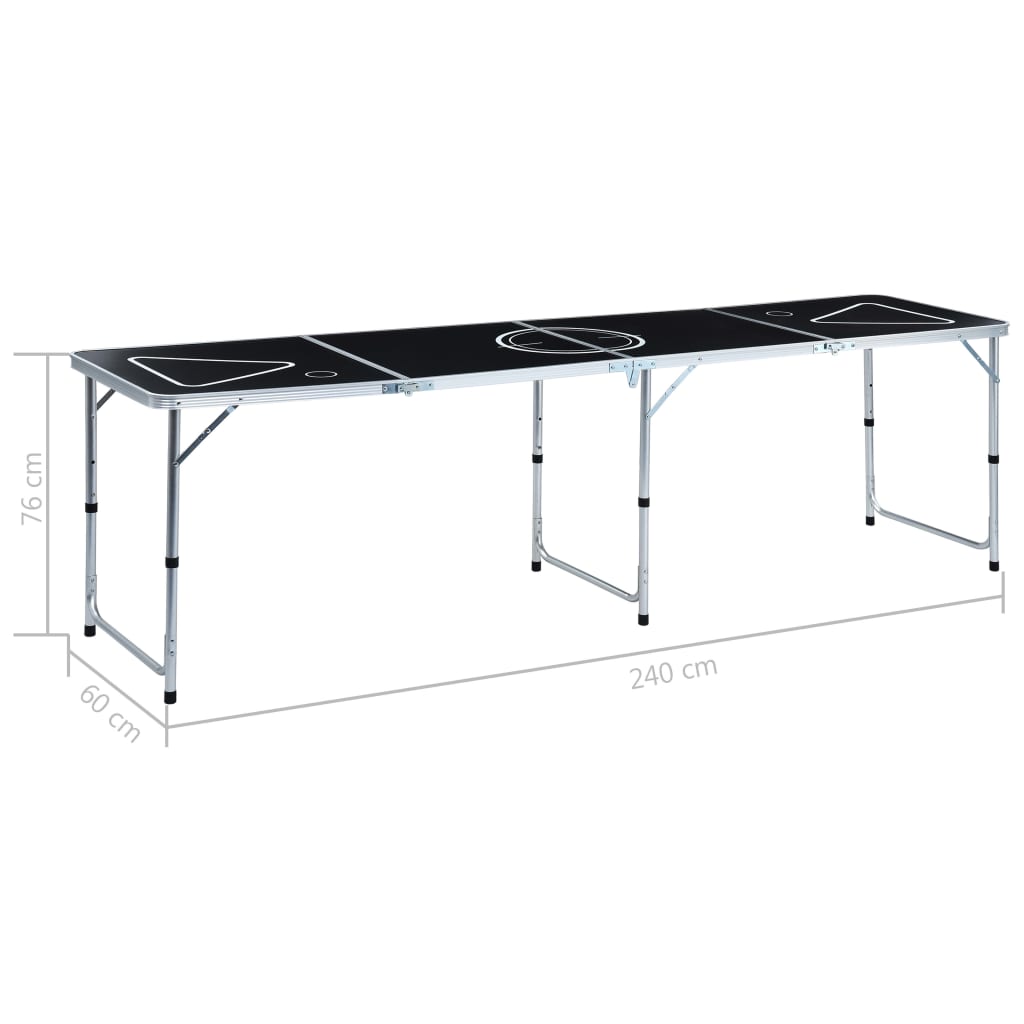 HKH Mesa para Beer Pong Dobrável 240 cm - Preto