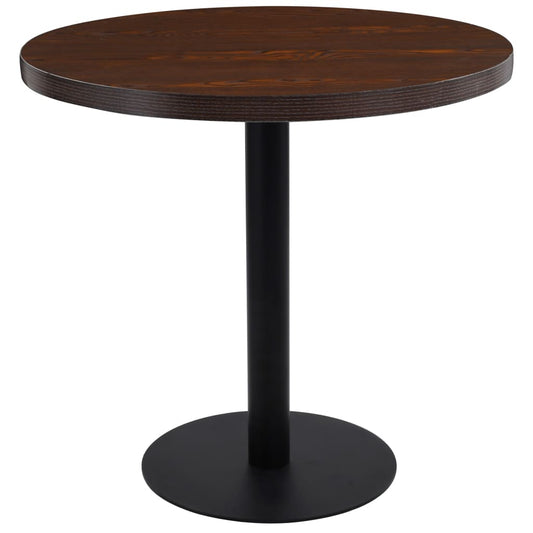 Mesa de bar HKH de 80 cm en MDF - Marrón oscuro