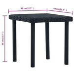 HKH Mesa de Centro para Jardim 40x40x40 Cm Vime Pe - Preto