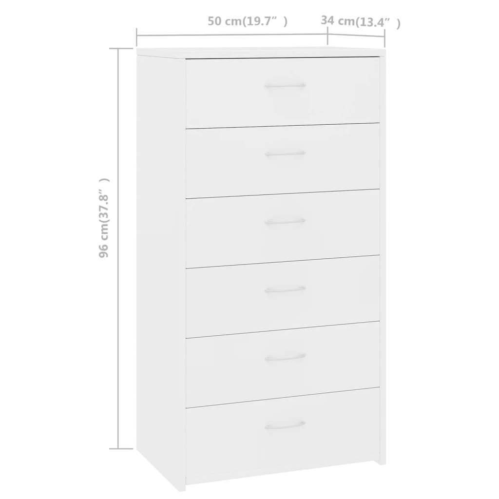 HKH Aparador em Aglomerado 50 X 34 X 96 Cm - Branco
