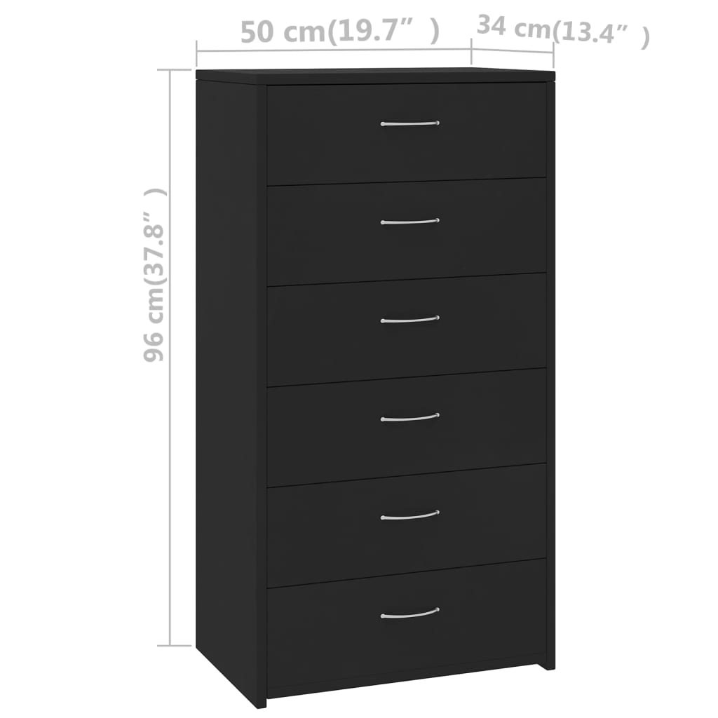 HKH Aparador em Aglomerado 50 X 34 X 96 Cm - Preto