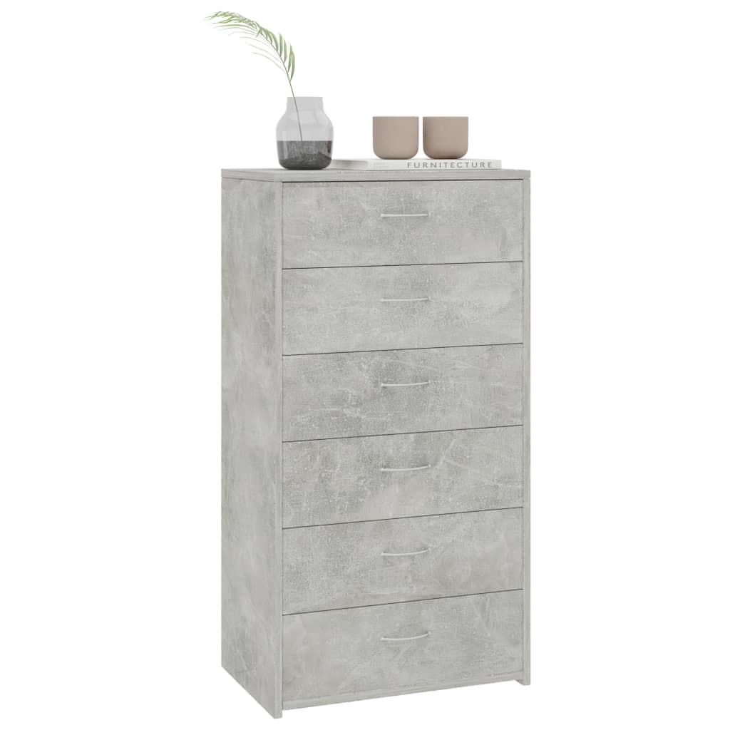 HKH Aparador de aglomerado de partículas 50 X 34 X 96 Cm - Gris-Cemento