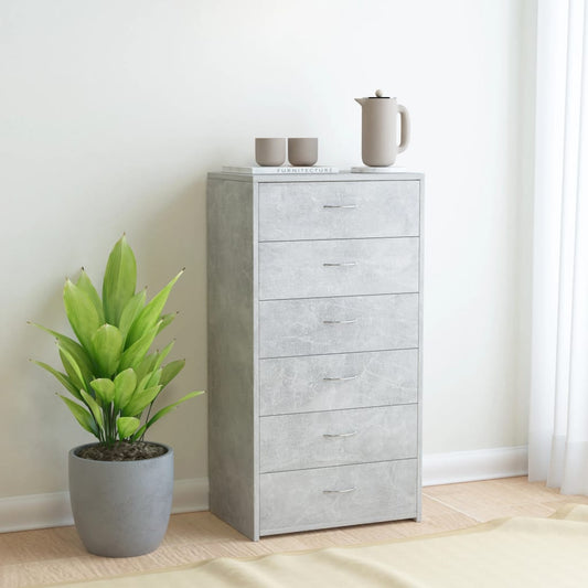 HKH Aparador de aglomerado de partículas 50 X 34 X 96 Cm - Gris-Cemento