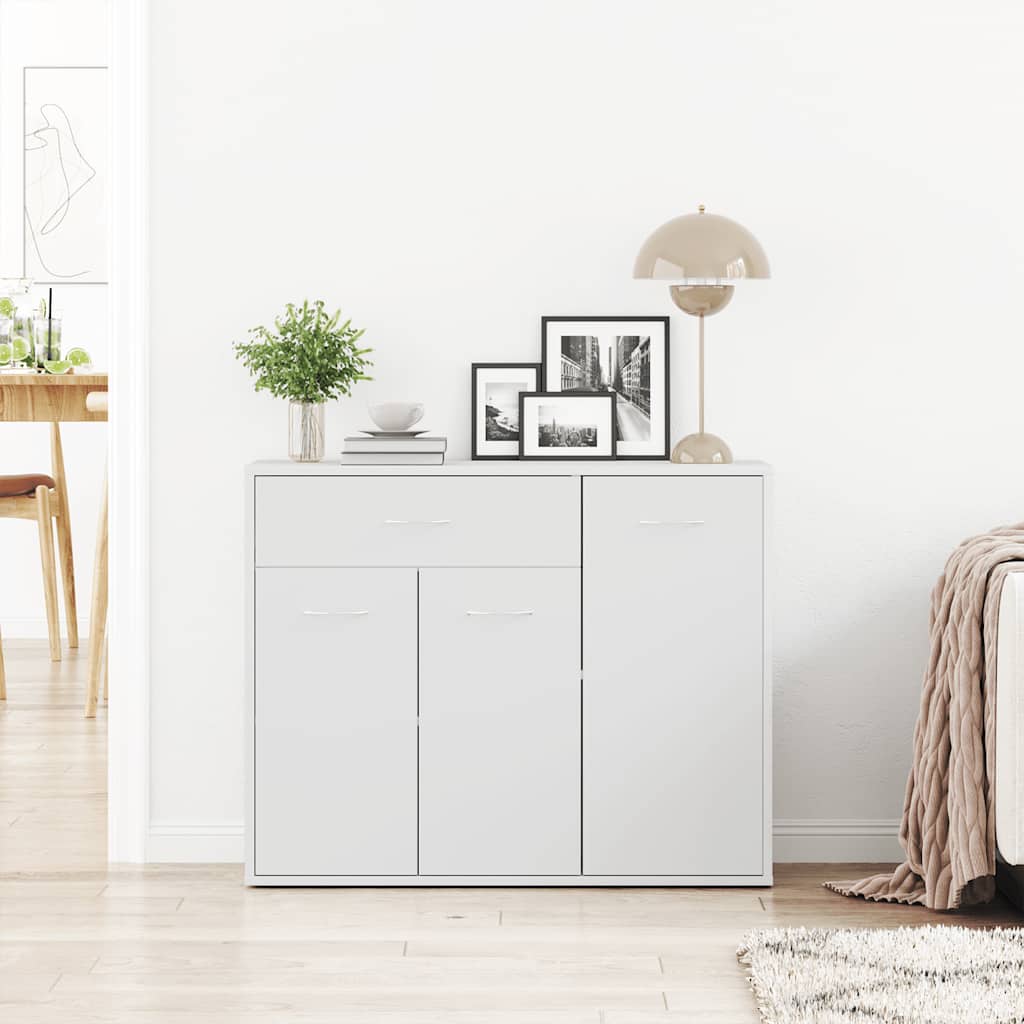 HKH Aparador en Aglomerado con 3 Puertas y 1 Cajón 88 X 30 X 70 Cm - Blanco