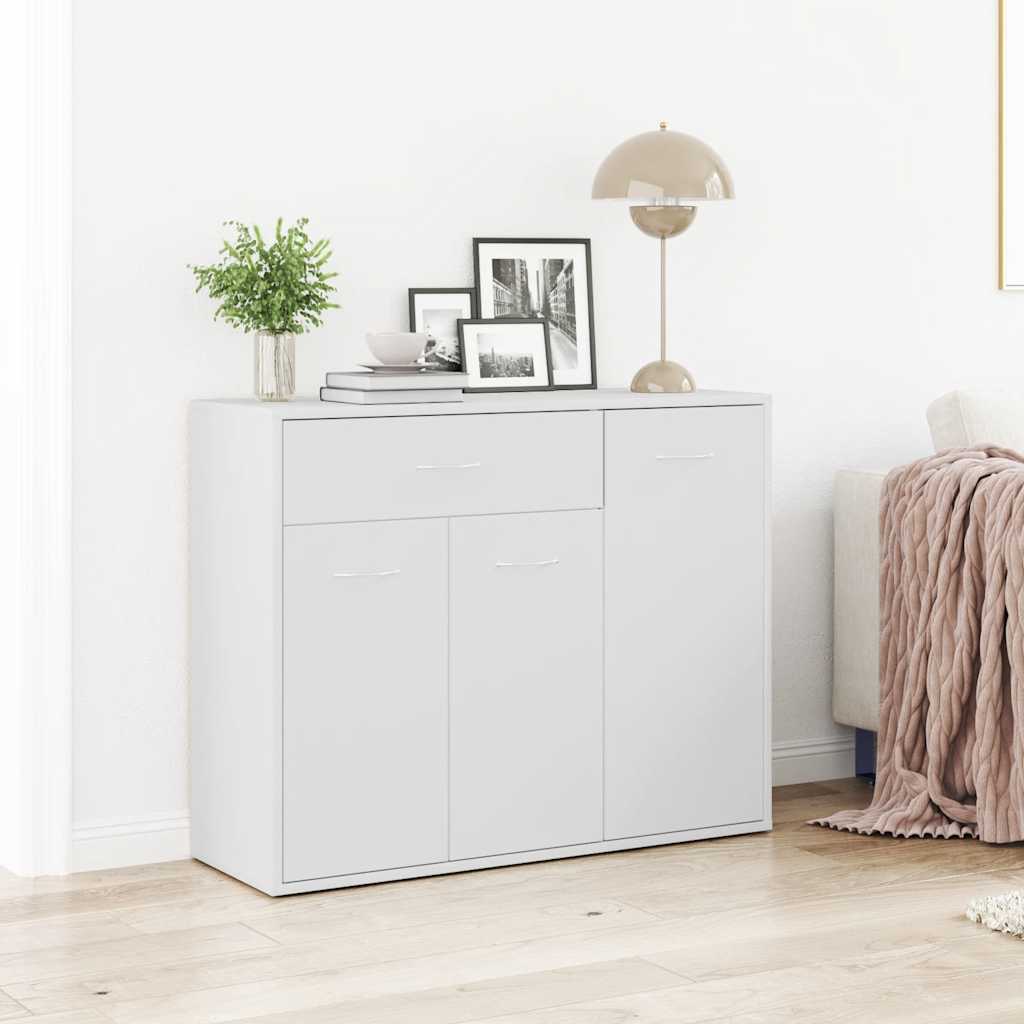 HKH Aparador en Aglomerado con 3 Puertas y 1 Cajón 88 X 30 X 70 Cm - Blanco
