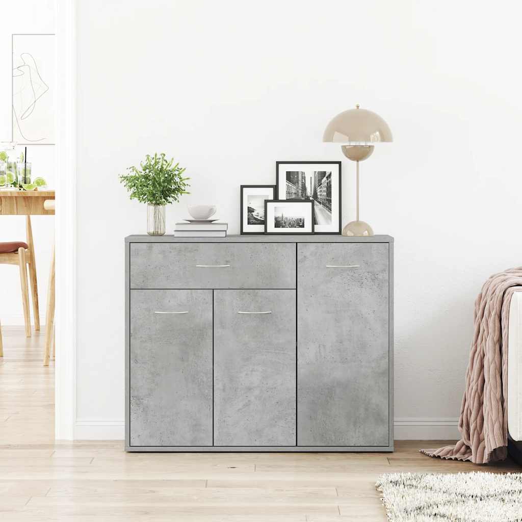 Aparador HKH de aglomerado con 3 puertas y 1 cajón 88 x 30 x 70 cm - Gris Cemento