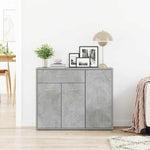 HKH Aparador em Aglomerado com 3 Portas e 1 Gaveta 88 X 30 X 70 Cm - Cinzento-Cimento