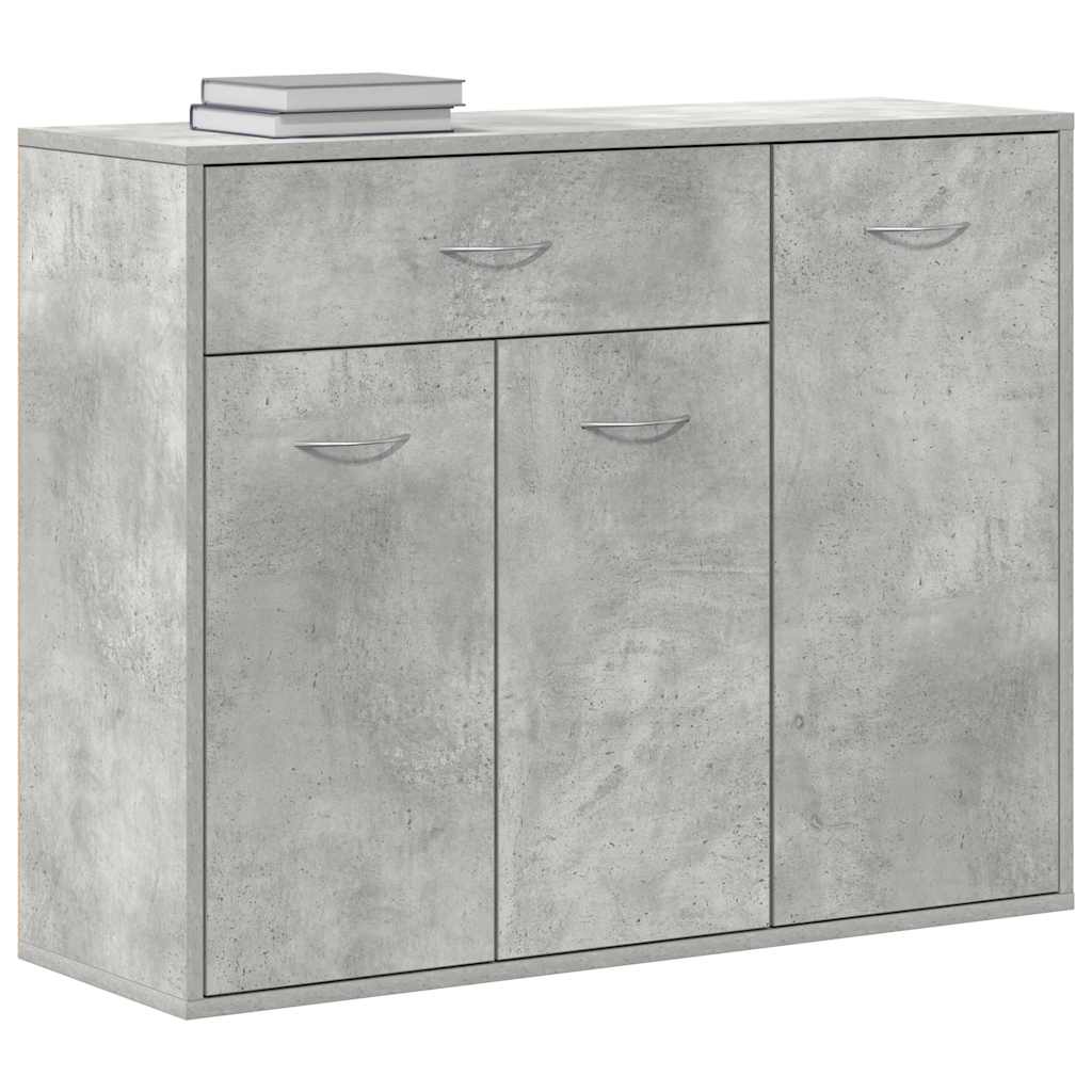 HKH Aparador em Aglomerado com 3 Portas e 1 Gaveta 88 X 30 X 70 Cm - Cinzento-Cimento