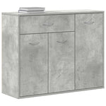 HKH Aparador em Aglomerado com 3 Portas e 1 Gaveta 88 X 30 X 70 Cm - Cinzento-Cimento