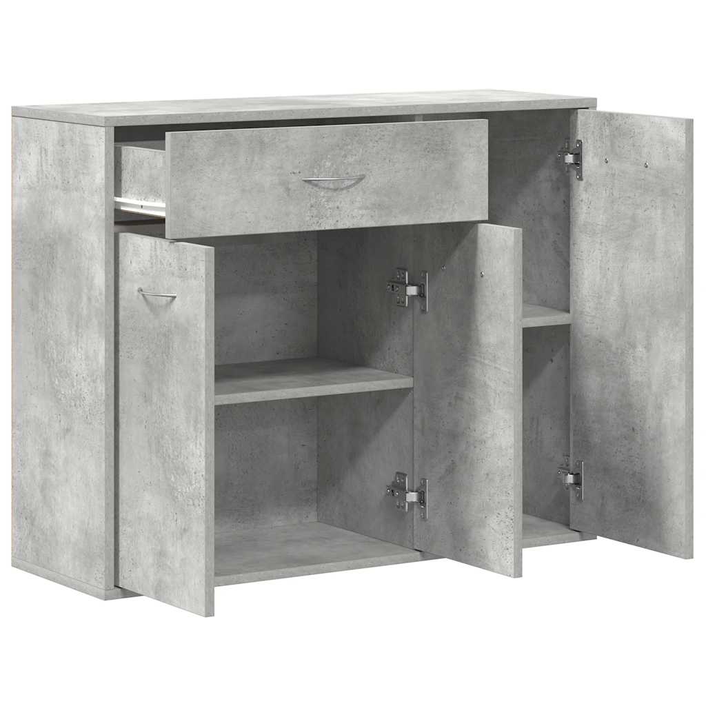 HKH Aparador em Aglomerado com 3 Portas e 1 Gaveta 88 X 30 X 70 Cm - Cinzento-Cimento