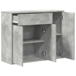 HKH Aparador em Aglomerado com 3 Portas e 1 Gaveta 88 X 30 X 70 Cm - Cinzento-Cimento