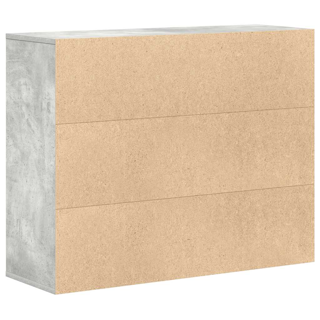 HKH Aparador em Aglomerado com 3 Portas e 1 Gaveta 88 X 30 X 70 Cm - Cinzento-Cimento