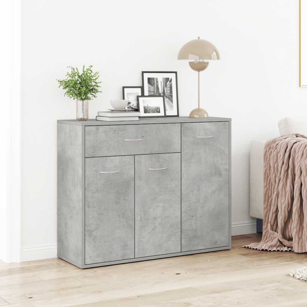 Aparador HKH de aglomerado con 3 puertas y 1 cajón 88 x 30 x 70 cm - Gris Cemento
