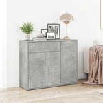 HKH Aparador em Aglomerado com 3 Portas e 1 Gaveta 88 X 30 X 70 Cm - Cinzento-Cimento