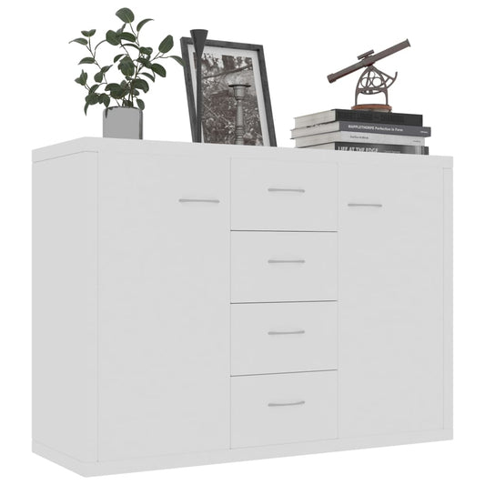 HKH Aparador em Aglomerado com 2 Portas e 4 Gavetas 88 X 30 X 65 Cm - Branco