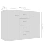 HKH Aparador em Aglomerado com 2 Portas e 4 Gavetas 88 X 30 X 65 Cm - Branco
