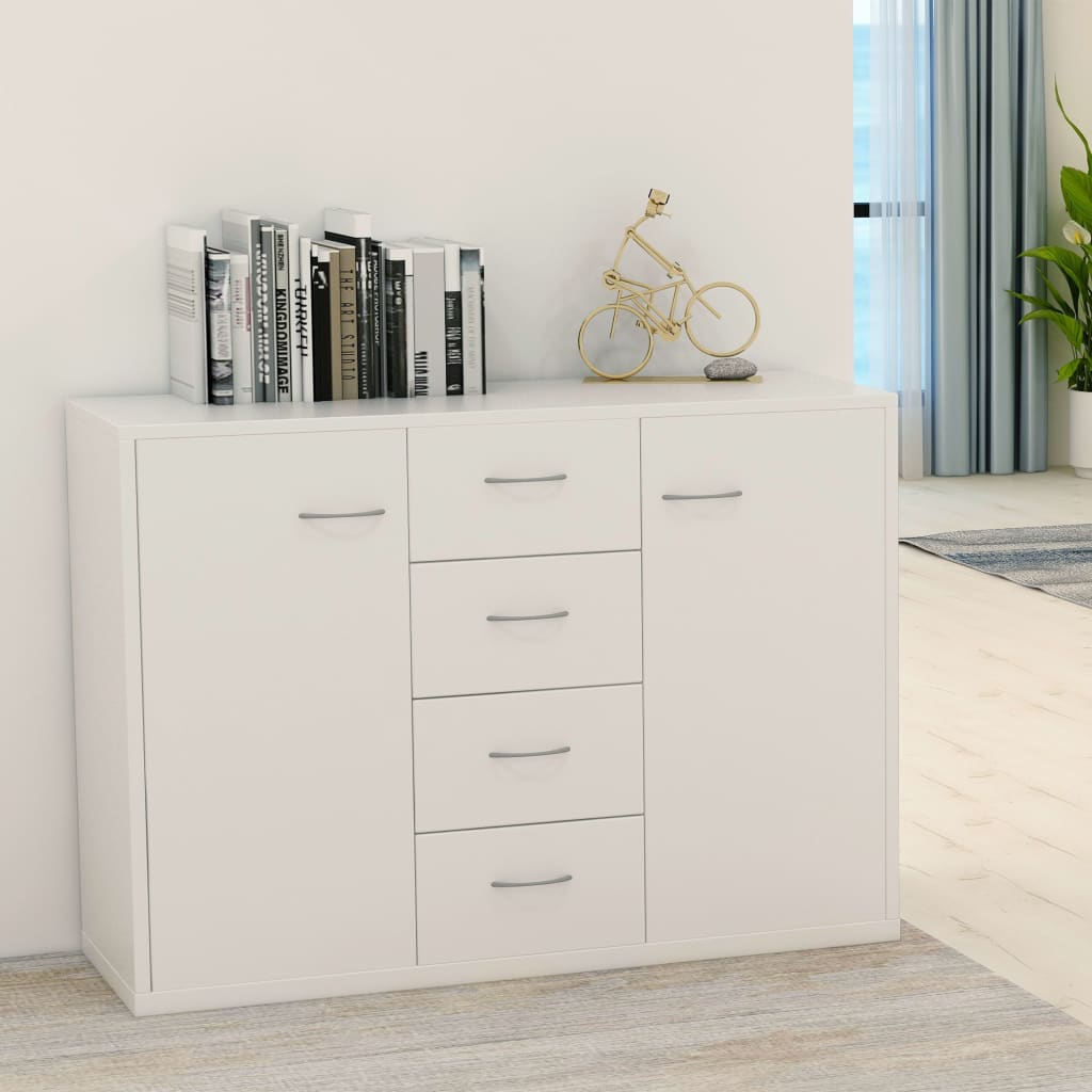 Aparador HKH en Aglomerado con 2 Puertas y 4 Cajones 88 X 30 X 65 Cm - Blanco