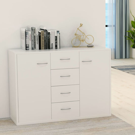 HKH Aparador em Aglomerado com 2 Portas e 4 Gavetas 88 X 30 X 65 Cm - Branco