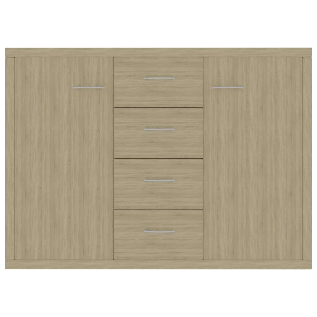 HKH Aparador em Aglomerado com 2 Portas e 4 Gavetas 88 X 30 X 65 Cm - Carvalho Sonoma