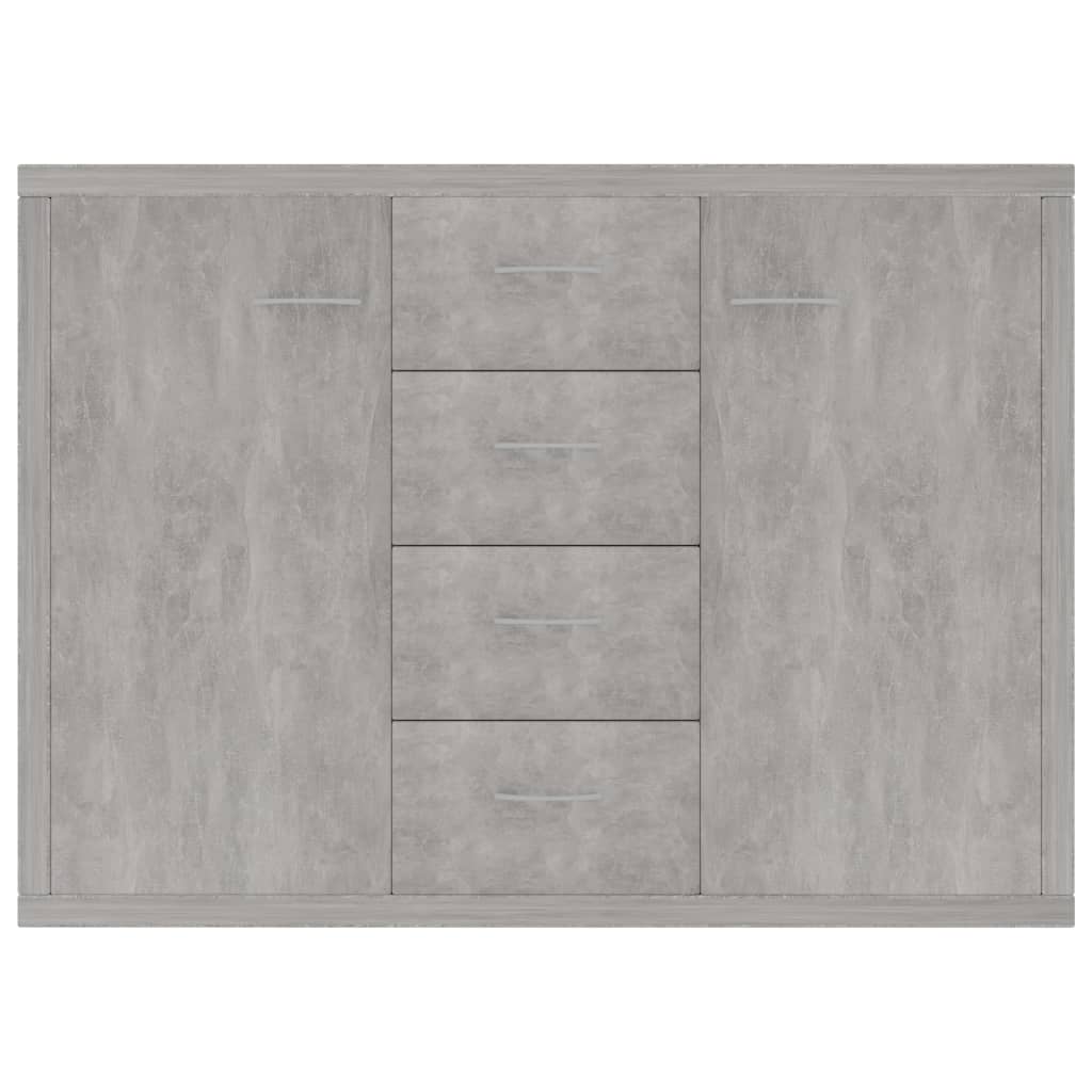 HKH Aparador em Aglomerado com 2 Portas e 4 Gavetas 88 X 30 X 65 Cm - Cinzento-Cimento