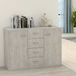 HKH Aparador em Aglomerado com 2 Portas e 4 Gavetas 88 X 30 X 65 Cm - Cinzento-Cimento