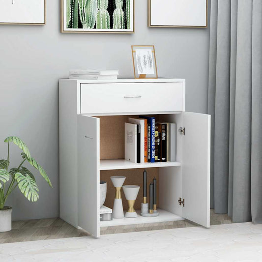 HKH Aparador em Aglomerado com 2 Portas e 1 Gaveta 60 X 30 X 75 Cm - Branco