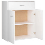 Aparador HKH de aglomerado de 2 puertas y 1 cajón 60 X 30 X 75 Cm - Blanco