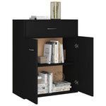 HKH Aparador em Madeira Processada com 2 Portas e 1 Gaveta 60 X 30 X 75 Cm - Preto