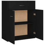 HKH Aparador em Madeira Processada com 2 Portas e 1 Gaveta 60 X 30 X 75 Cm - Preto