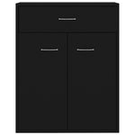 HKH Aparador em Madeira Processada com 2 Portas e 1 Gaveta 60 X 30 X 75 Cm - Preto