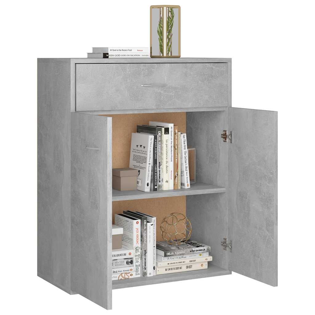 HKH Aparador en aglomerado con 2 puertas y 1 cajón 60 X 30 X 75 Cm - Gris Cemento