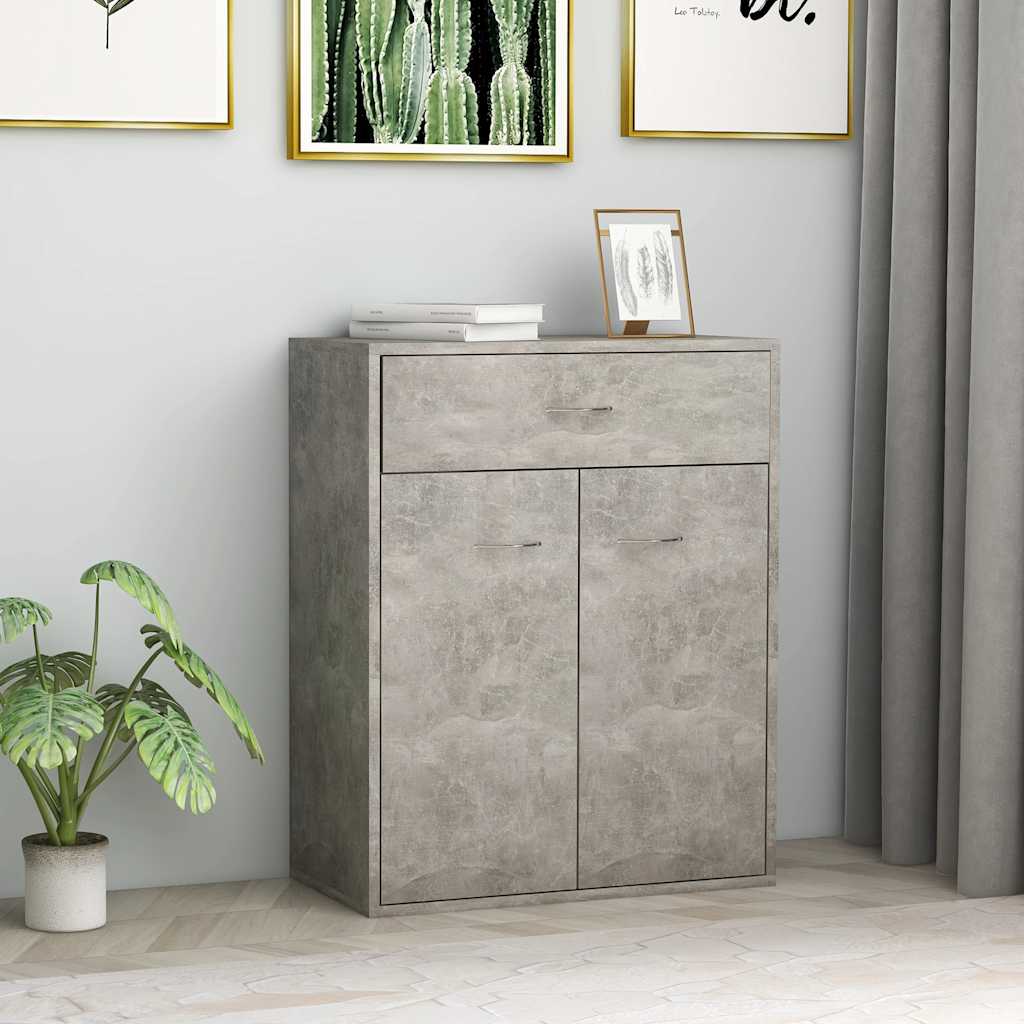 HKH Aparador en aglomerado con 2 puertas y 1 cajón 60 X 30 X 75 Cm - Gris Cemento