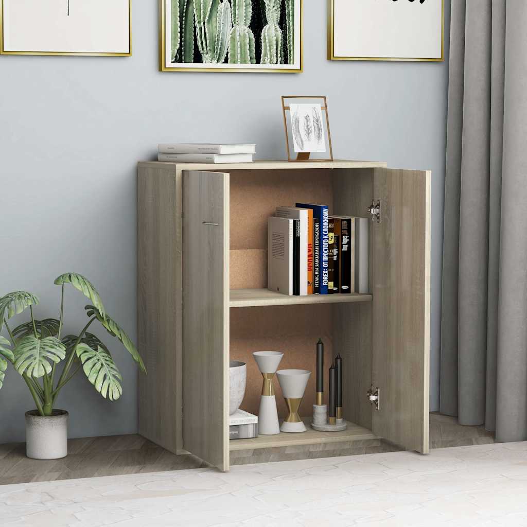 Aparador HKH de aglomerado con 2 puertas 60 x 30 x 75 cm - Roble Sonoma