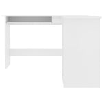 HKH Escritorio esquinero en forma de L de madera contrachapada - Blanco