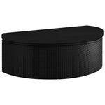 HKH Espreguiçadeira Para Jardim Com Guarda-sol Vime Pe - Preto