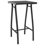 HKH Mesa de Bar para Jardim Vidro Temperado - Preto