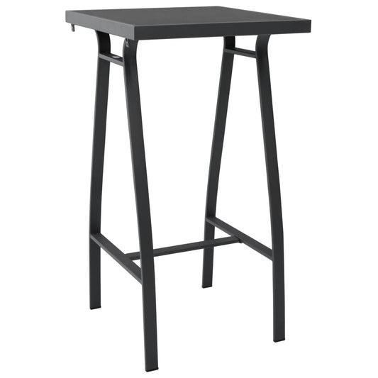 HKH Mesa de Bar para Jardim Vidro Temperado - Preto