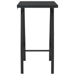 HKH Mesa de Bar para Jardim Vidro Temperado - Preto